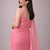 Baby pink color plain georgette designer saree with blouse
