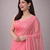 Baby pink color plain georgette designer saree with blouse