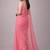Baby pink color plain georgette designer saree with blouse