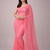 Baby pink color plain georgette designer saree with blouse
