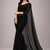 Black color plain georgette designer saree with blouse