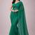 Dark green color plain georgette designer saree with blouse