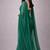 Dark green color plain georgette designer saree with blouse