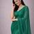 Dark green color plain georgette designer saree with blouse
