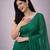 Dark green color plain georgette designer saree with blouse