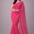 Hot pink color plain georgette designer saree with blouse