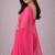 Hot pink color plain georgette designer saree with blouse