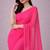 Hot pink color plain georgette designer saree with blouse