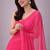 Hot pink color plain georgette designer saree with blouse
