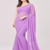 Lavender color plain georgette designer saree with blouse