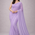 Lavender color plain georgette designer saree with blouse