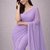 Lavender color plain georgette designer saree with blouse