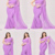 Lavender color plain georgette designer saree with blouse