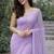 Lavender color plain georgette designer saree with blouse