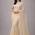 Off-white color plain georgette designer saree with blouse