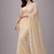 Off-white color plain georgette designer saree with blouse