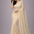 Off-white color plain georgette designer saree with blouse