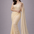 Off-white color plain georgette designer saree with blouse
