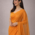 Orange  color plain georgette designer saree with blouse