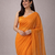 Orange  color plain georgette designer saree with blouse