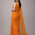Orange  color plain georgette designer saree with blouse