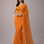 Orange  color plain georgette designer saree with blouse