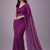 Plum color plain georgette designer saree with blouse