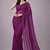 Plum color plain georgette designer saree with blouse