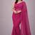 Rani pink  color plain georgette designer saree with blouse