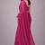 Rani pink  color plain georgette designer saree with blouse