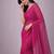 Rani pink  color plain georgette designer saree with blouse