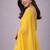 Yellow color plain georgette designer saree with blouse