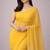 Yellow color plain georgette designer saree with blouse