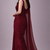 Burgundy color plain georgette designer saree with blouse