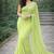 Lime  color plain georgette designer saree with blouse