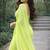 Lime  color plain georgette designer saree with blouse