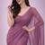 Mauve color plain georgette designer saree with blouse