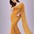 Mango color plain georgette designer saree with blouse