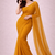 Mustard color plain georgette designer saree with blouse