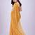 Mango color plain georgette designer saree with blouse
