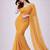 Mango color plain georgette designer saree with blouse