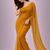 Mustard color plain georgette designer saree with blouse