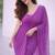 Orchid color plain georgette designer saree with blouse