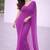 Orchid color plain georgette designer saree with blouse