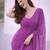 Orchid color plain georgette designer saree with blouse