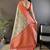 soft lichi art silk beige/ reddish-orange multi-color floral digital print paithani saree