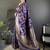 soft art silk violet floral & ethnic motifs design meenakari banarasi