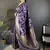 soft art silk violet floral & ethnic motifs design meenakari banarasi