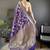 soft art silk violet floral & ethnic motifs design meenakari banarasi