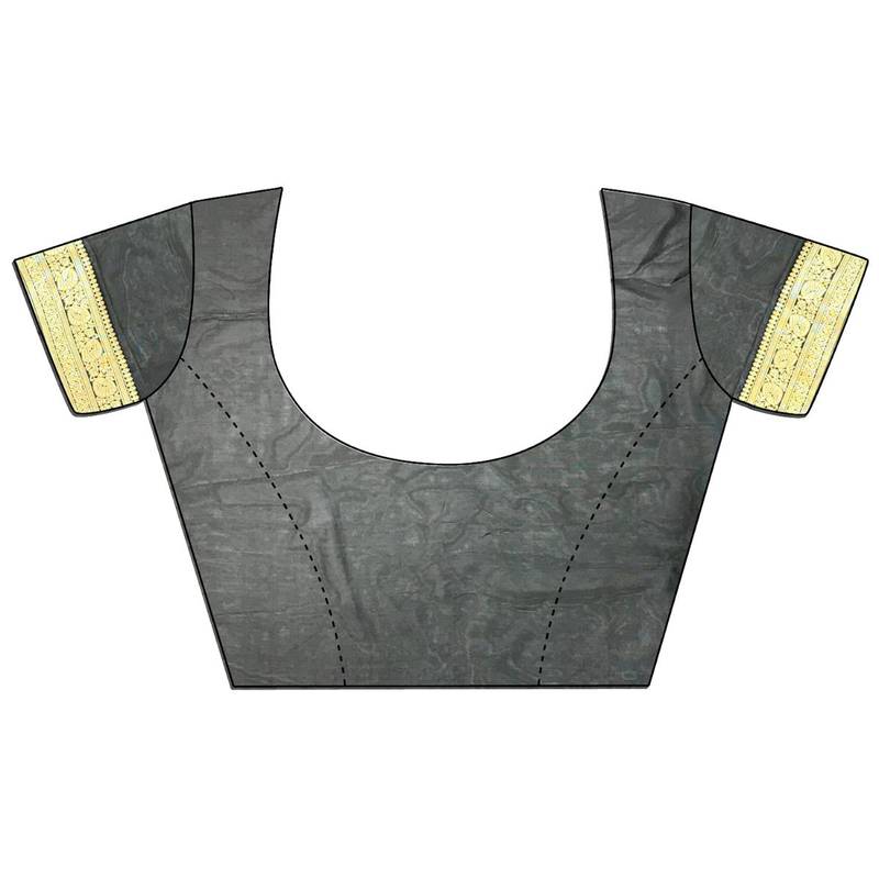 soft art silk black floral & ethnic motifs design meenakari banarasi